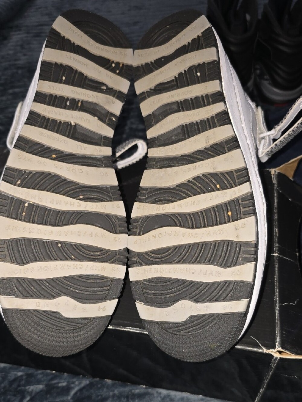Jordan White & Black High-Top Basketball Sneakers - Picture 7 of 8